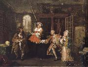 William Hogarth Painting fashionable marriage group s visit to doctor oil